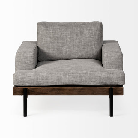 Colburne I Gray Fabric W/ Wood and Iron Frame Accent Chair by Mercana at Eve Furniture