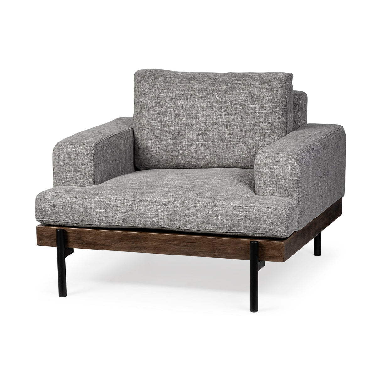 Colburne I Gray Fabric W/ Wood and Iron Frame Accent Chair by Mercana at Eve Furniture