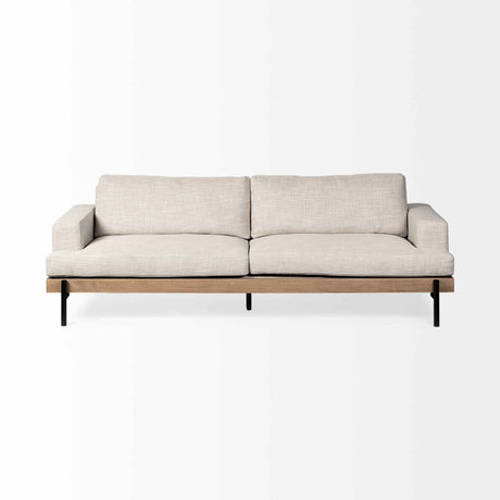 Colburne Ii 95 Inch Beige Upholstered Three Seater Sofa by Mercana at Eve Furniture