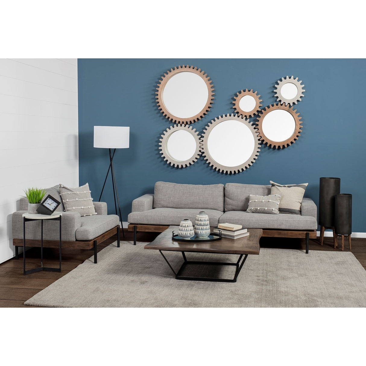 Colburne II Gray Upholstered Three Seater Sofa by Mercana at Eve Furniture