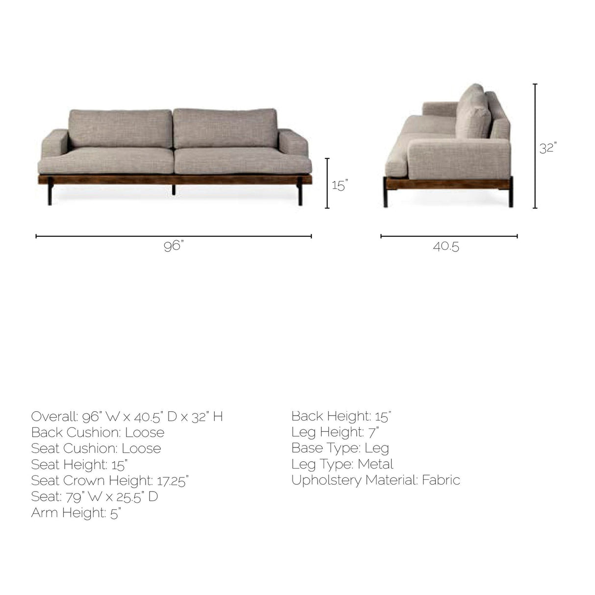 Colburne II Gray Upholstered Three Seater Sofa by Mercana at Eve Furniture