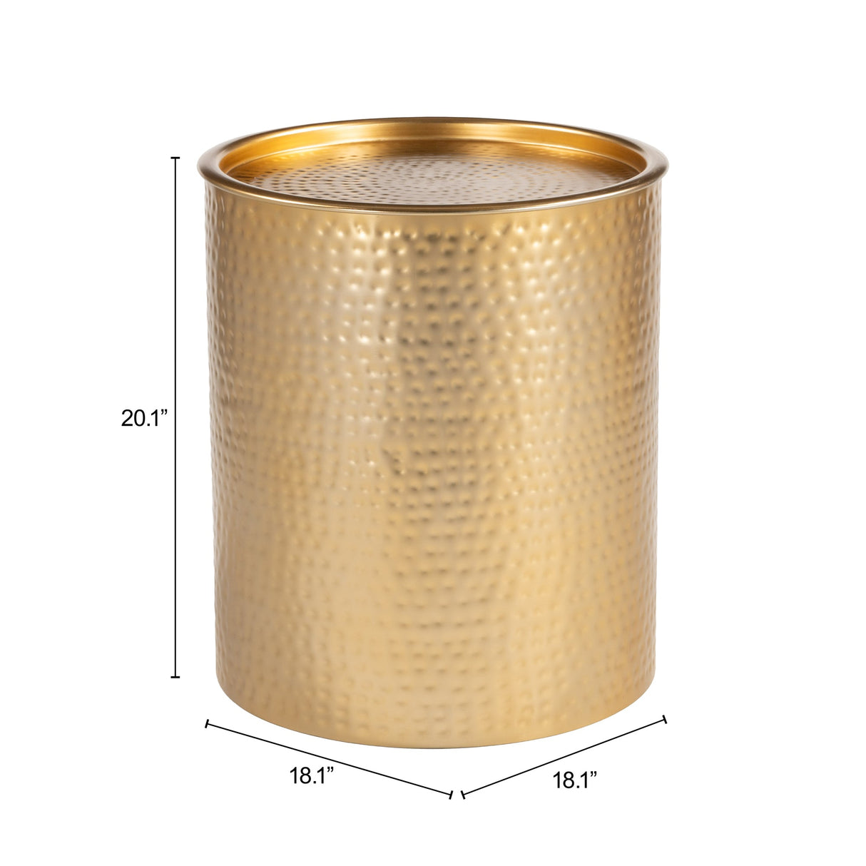 Coldveil Gold Storage Side Table by Zuomod at Eve Furniture