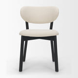 Cole Open Back Dining Side Chair | Natural Linen w/ Dark Wood, Set of 2 by Mercana at Eve Furniture