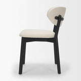 Cole Open Back Dining Side Chair | Natural Linen w/ Dark Wood, Set of 2 by Mercana at Eve Furniture