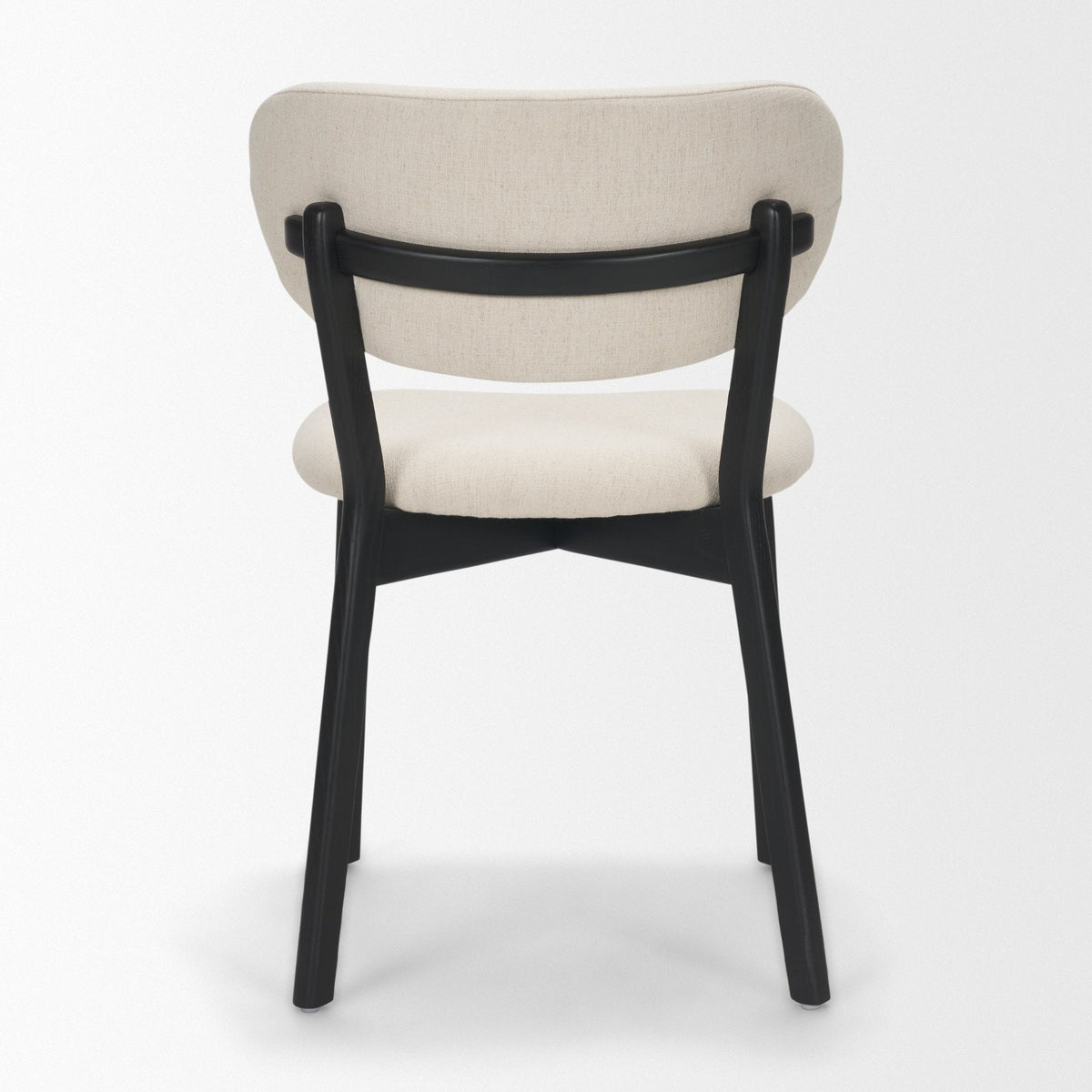 Cole Open Back Dining Side Chair | Natural Linen w/ Dark Wood, Set of 2 by Mercana at Eve Furniture