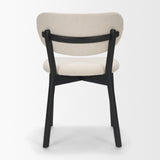 Cole Open Back Dining Side Chair | Natural Linen w/ Dark Wood, Set of 2 by Mercana at Eve Furniture