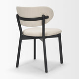 Cole Open Back Dining Side Chair | Natural Linen w/ Dark Wood, Set of 2 by Mercana at Eve Furniture