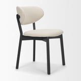 Cole Open Back Dining Side Chair | Natural Linen w/ Dark Wood, Set of 2 by Mercana at Eve Furniture