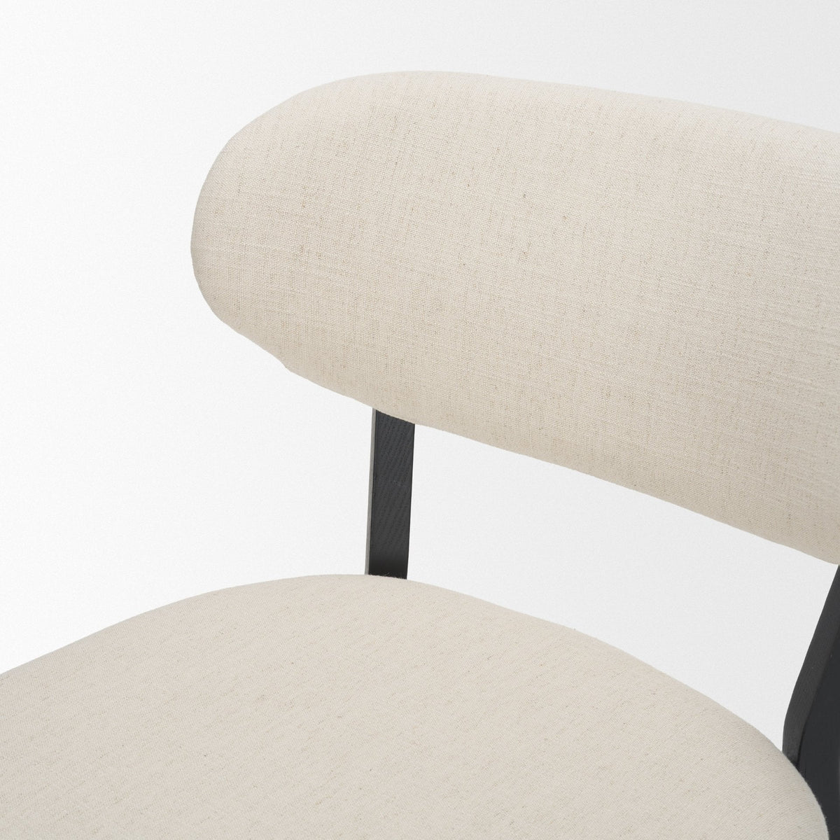Cole Open Back Dining Side Chair | Natural Linen w/ Dark Wood, Set of 2 by Mercana at Eve Furniture