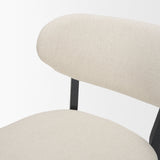 Cole Open Back Dining Side Chair | Natural Linen w/ Dark Wood, Set of 2 by Mercana at Eve Furniture