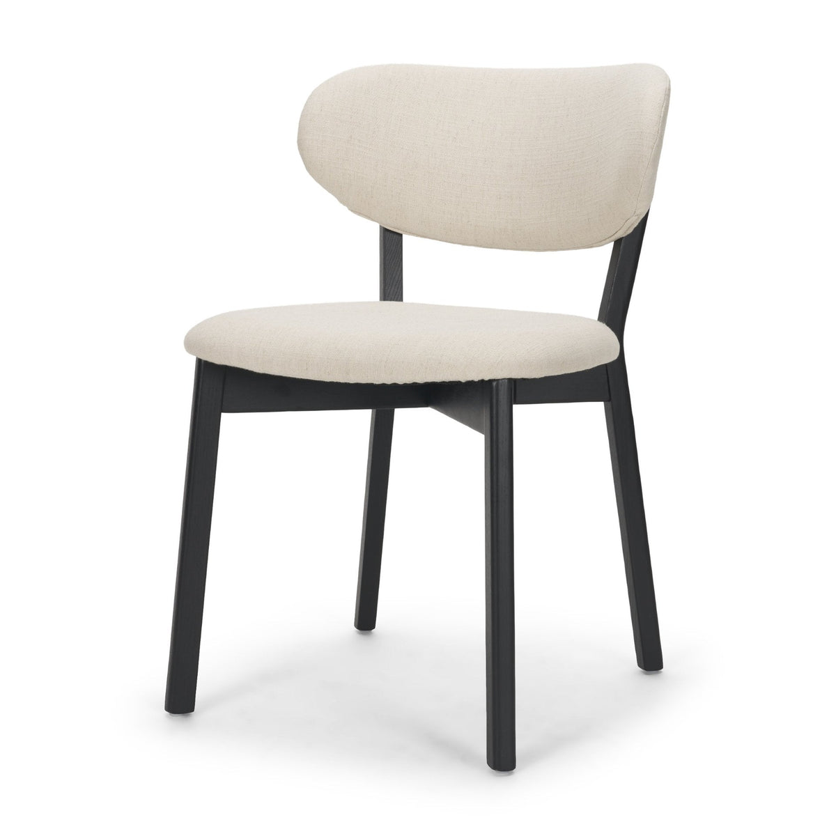 Cole Open Back Dining Side Chair | Natural Linen w/ Dark Wood, Set of 2 by Mercana at Eve Furniture