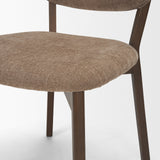 Cole Open Back Dining Side Chair | Stonewashed Latte Fabric w/ Wood, Set of 2 by Mercana at Eve Furniture