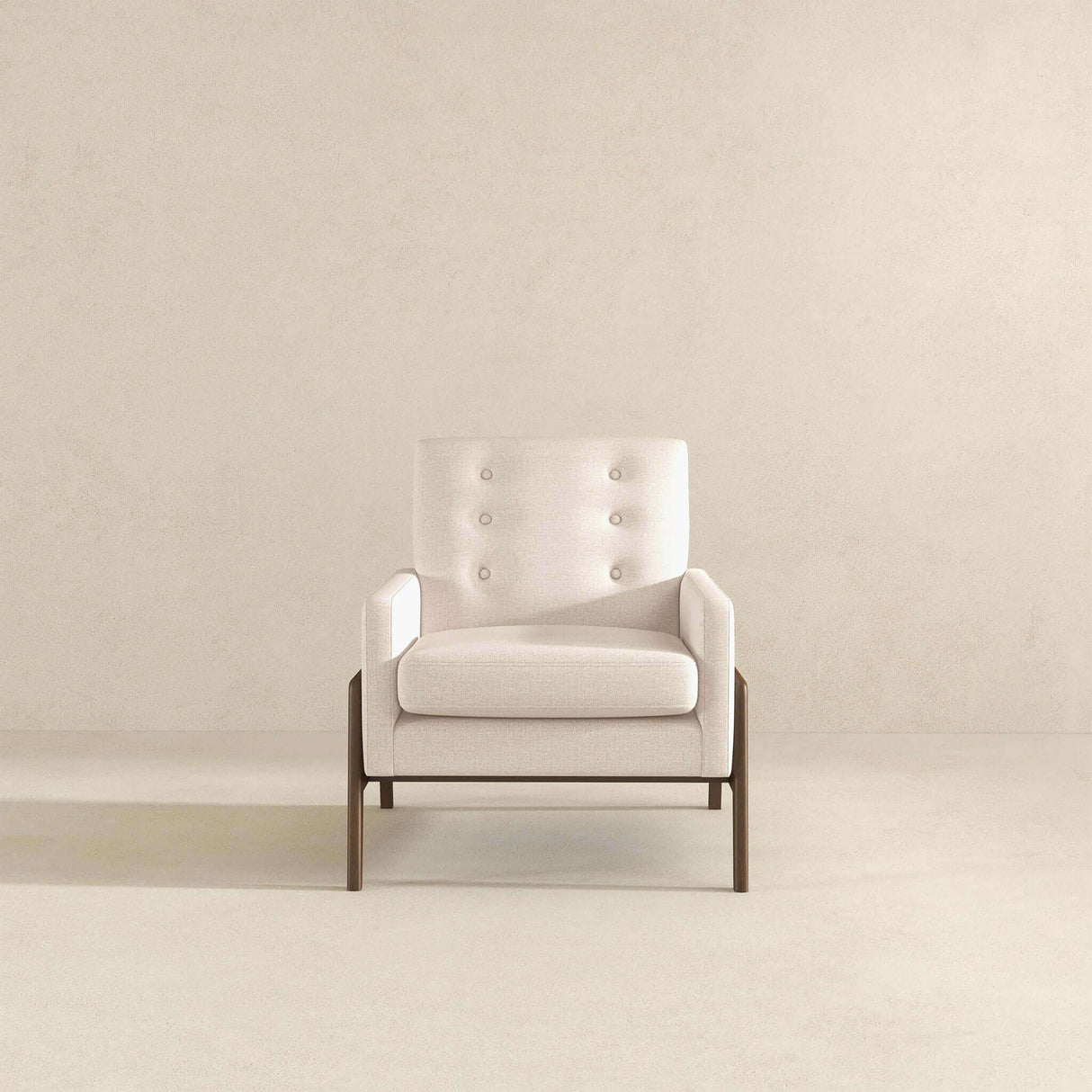 Cole Solid Wood Beige Velvet Lounge Chair by Ashcroft Furniture at Eve Furniture