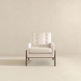Cole Solid Wood Beige Velvet Lounge Chair by Ashcroft Furniture at Eve Furniture
