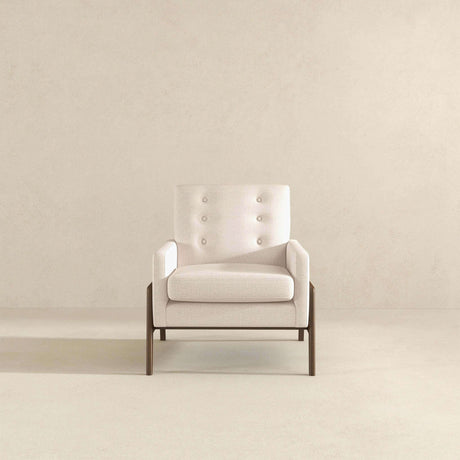 Cole Solid Wood Beige Velvet Lounge Chair by Ashcroft Furniture at Eve Furniture