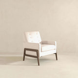 Cole Solid Wood Beige Velvet Lounge Chair by Ashcroft Furniture at Eve Furniture