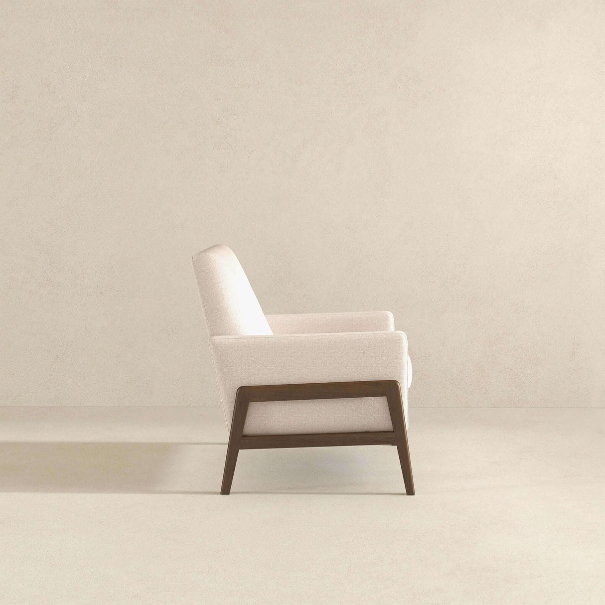 Cole Solid Wood Beige Velvet Lounge Chair by Ashcroft Furniture at Eve Furniture