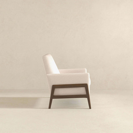 Cole Solid Wood Beige Velvet Lounge Chair by Ashcroft Furniture at Eve Furniture