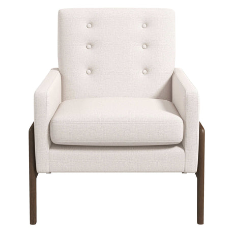 Cole Solid Wood Beige Velvet Lounge Chair by Ashcroft Furniture at Eve Furniture