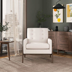 Cole Solid Wood Beige Velvet Lounge Chair by Ashcroft Furniture at Eve Furniture