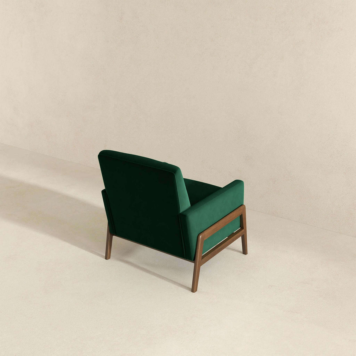 Cole Solid Wood Green Velvet Lounge Chair by Ashcroft Furniture at Eve Furniture