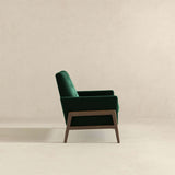 Cole Solid Wood Green Velvet Lounge Chair by Ashcroft Furniture at Eve Furniture