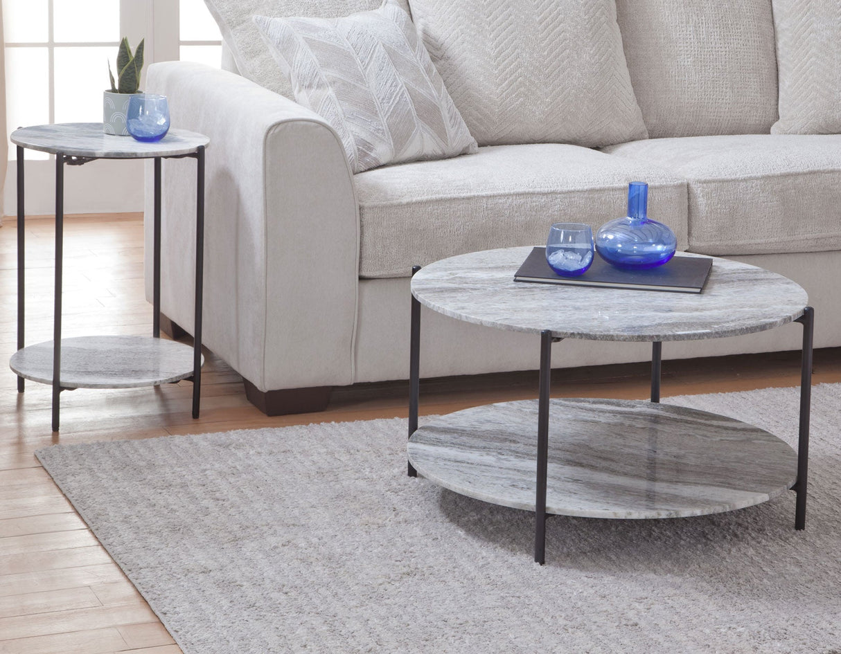 Coleen Sanwar 3-Piece Green Marble Top Table Set by Steve Silver at Eve Furniture