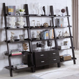 Colella Cappuccino 3-Piece Storage Ladder Bookcase Set