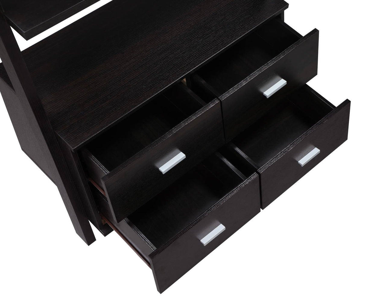 Colella Cappuccino 4-Drawer Storage Bookcase