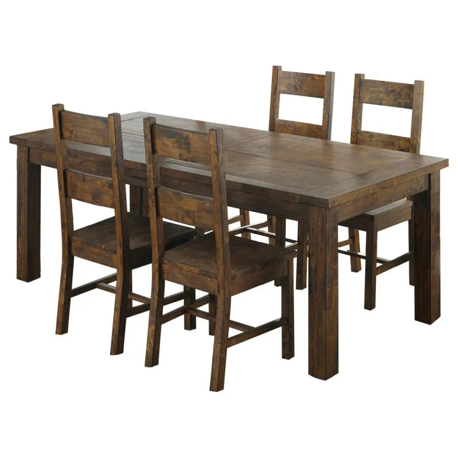 Coleman Rustic Golden Brown 5-Piece Dining Set by Coaster at Eve Furniture