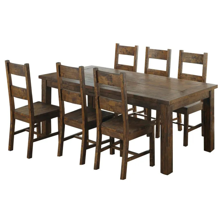 Coleman Rustic Golden Brown 7-Piece Dining Set by Coaster at Eve Furniture