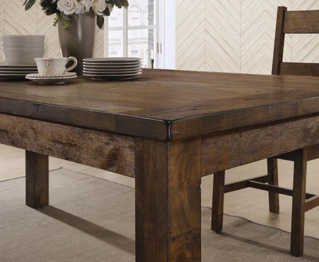 Coleman Rustic Golden Brown Rectangular Dining Table by Coaster at Eve Furniture