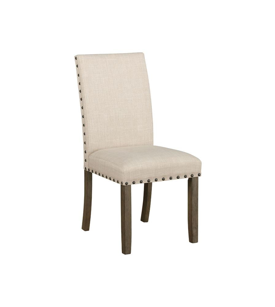 Coleman Beige/Rustic Brown Upholstered Side Chairs, Set of 2