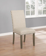 Coleman Beige/Rustic Brown Upholstered Side Chairs, Set of 2