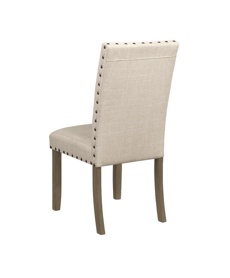 Coleman Beige/Rustic Brown Upholstered Side Chairs, Set of 2