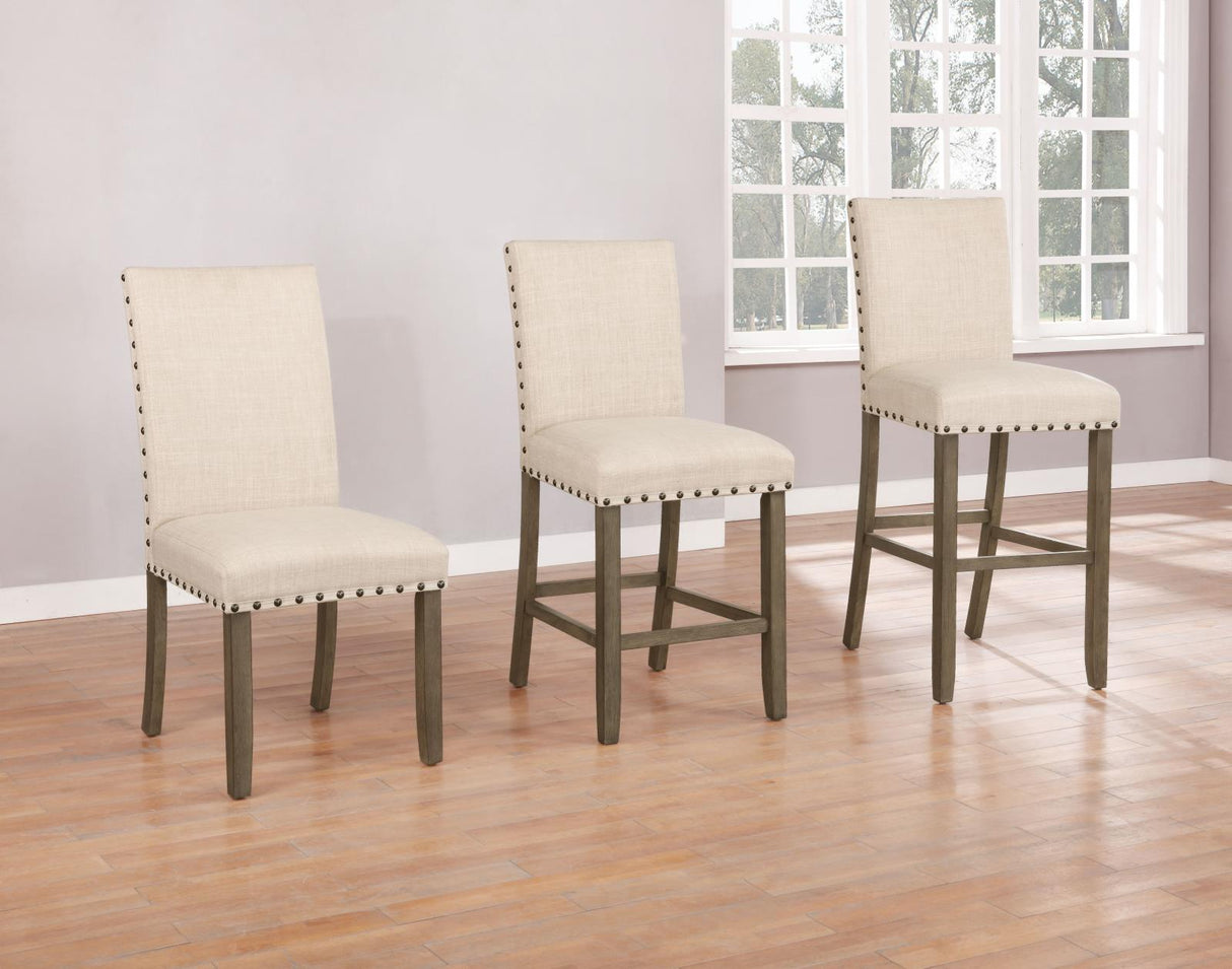 Coleman Beige/Rustic Brown Upholstered Side Chairs, Set of 2