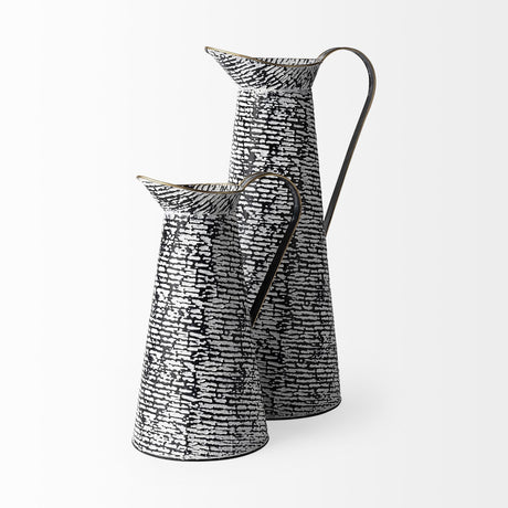 Colette Large Black/White Patterned Vase by Mercana at Eve Furniture