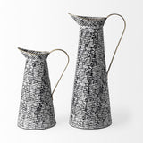 Colette Large Black/White Patterned Vase by Mercana at Eve Furniture
