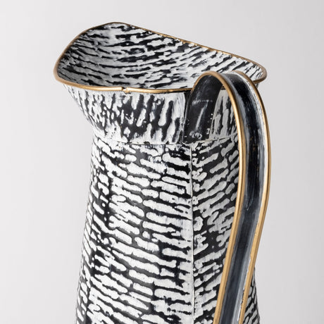 Colette Large Black/White Patterned Vase by Mercana at Eve Furniture