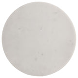 Colette Round Marble Top Side Table White and Dark Grey