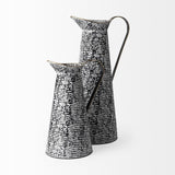 Colette Small Black/White Patterned Vase by Mercana at Eve Furniture