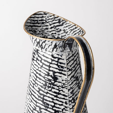 Colette Small Black/White Patterned Vase by Mercana at Eve Furniture