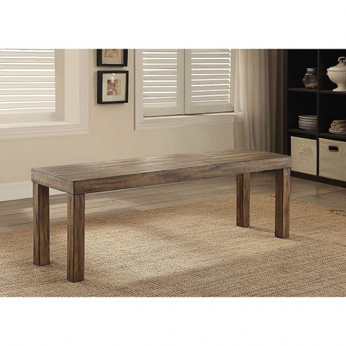 Colettte Rustic Oak 58" Small Bench by Furniture of America at Eve Furniture