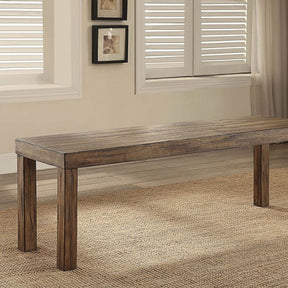 Colettte Rustic Oak 58" Small Bench by Furniture of America at Eve Furniture