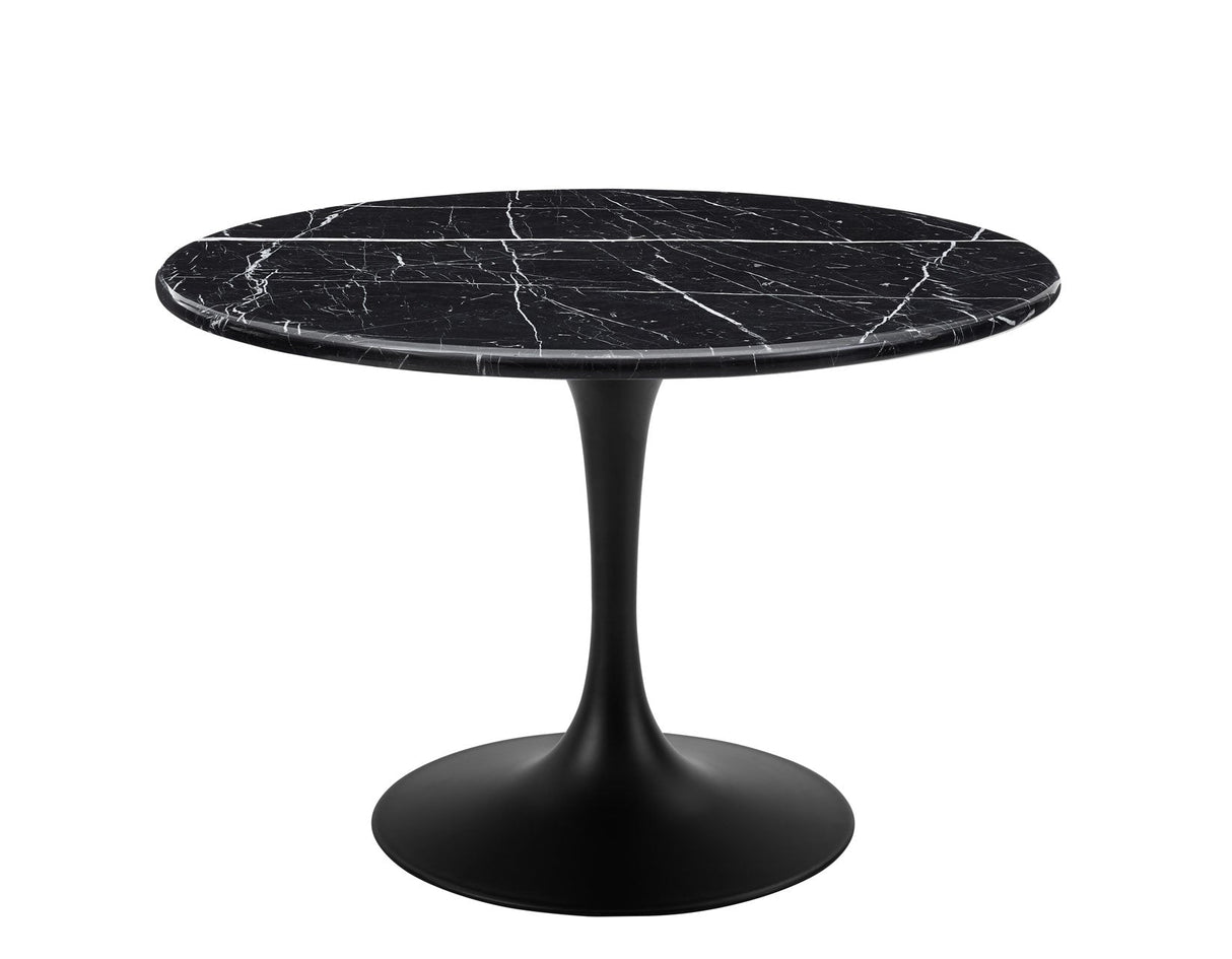 Colfax 5-Piece Black Marble Dining Set(Table & 4 Chairs)