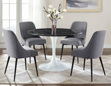 Colfax 5-Piece Black Marble Dining Set(Table & 4 Chairs)