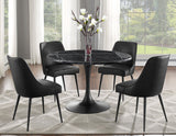 Colfax 5-Piece Black Marble Dining Set(Table & 4 Chairs)