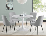 Colfax 5-Piece White Marble Dining Set(Table & 4 Chairs)