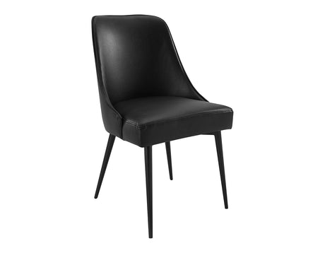 Colfax, Black Leatherette Side Chair, Set of 2