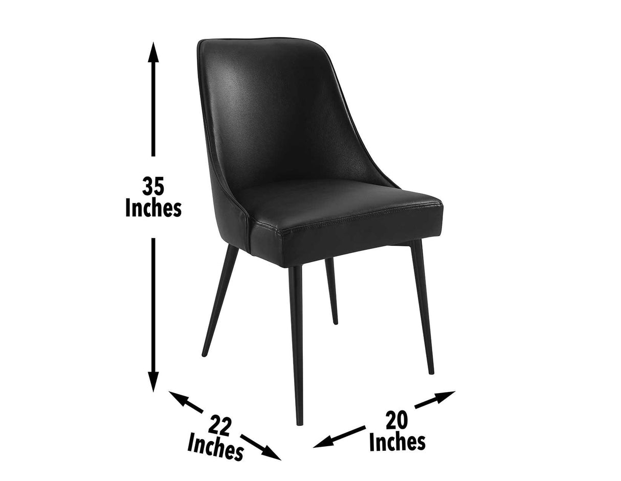 Colfax, Black Leatherette Side Chair, Set of 2 by Steve Silver at Eve Furniture
